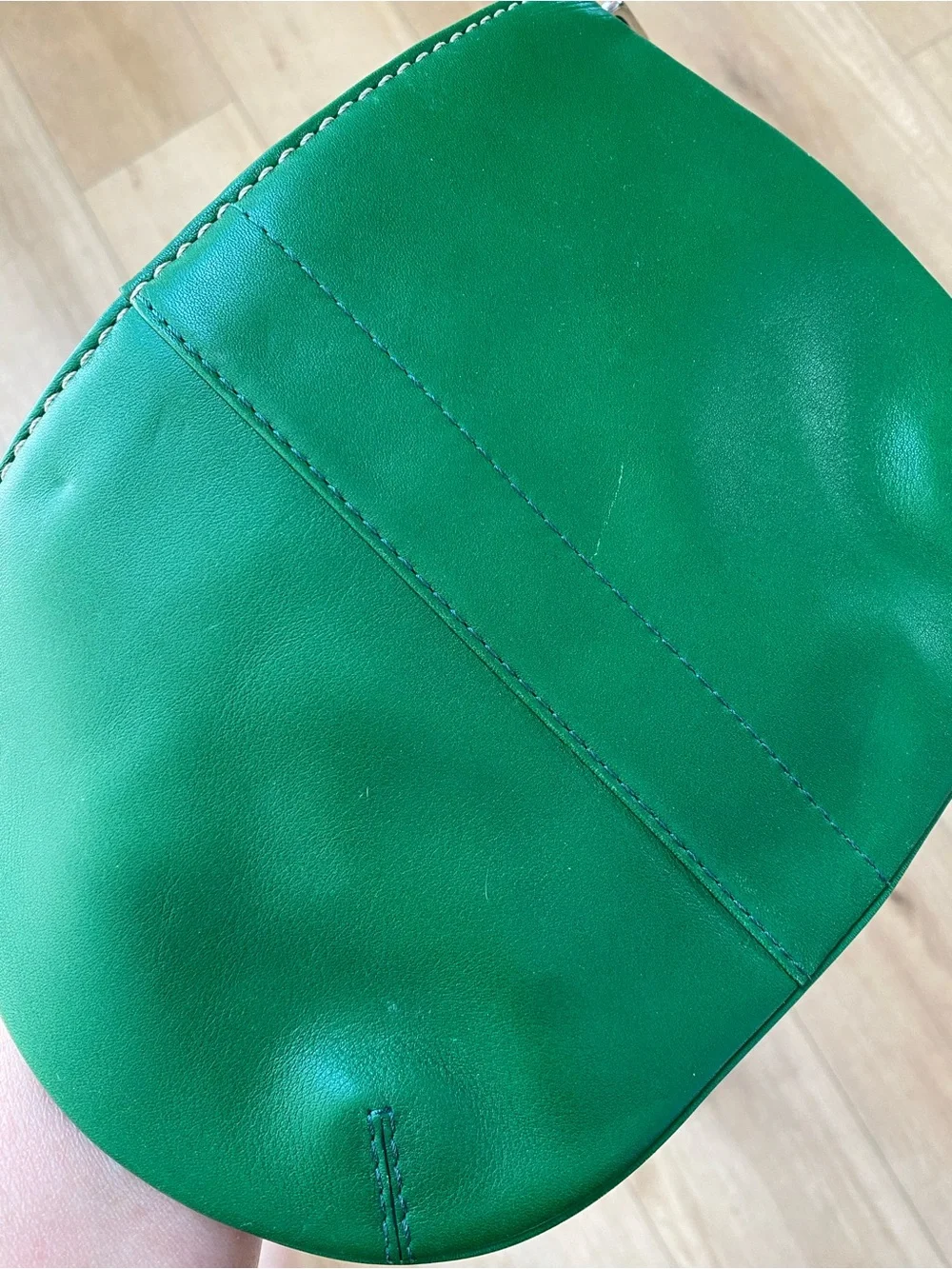 Coach Green Leather Crossbody Bag with Tassels